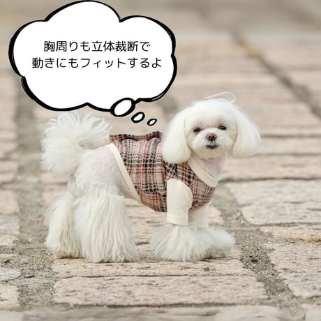 SHUBEANSオリジナル背中開きジャガードチェックカーディガン