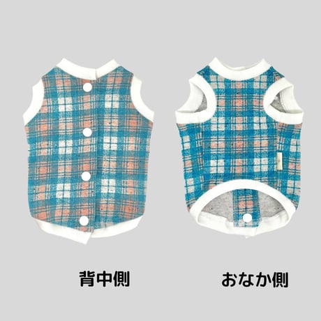 チェック柄 バックオープントップス