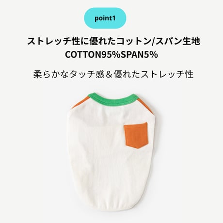 TUSTUS カラーブロックラグランTシャツ