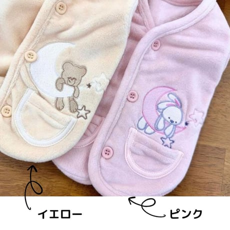 背中開きベロア調フリース素材 安眠ベスト