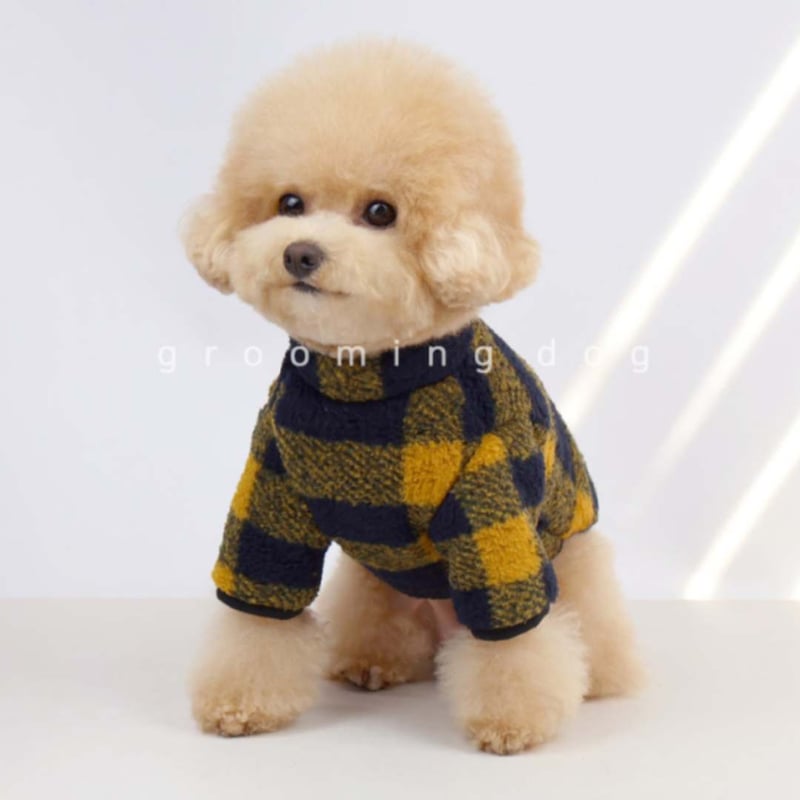 犬服ハンドメイド 起毛リブ バックオープントップス 犬服ハンドメイド