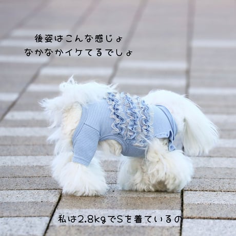 フリルいっぱいロンパース