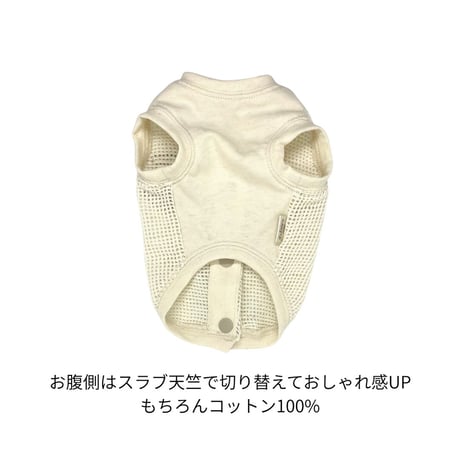 SHUBEANSオリジナル コットンメッシュ バックオープントップス