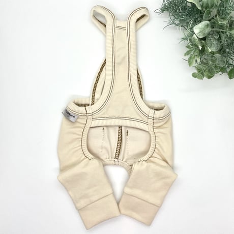 サスペンダー付ホワイトニットデニム