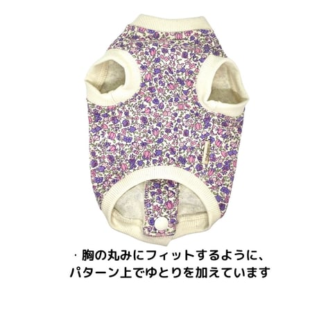 SHUBEANSオリジナル バックオープンパープルフラワートップス
