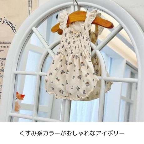 レトロフラワー シャーリングワンピース