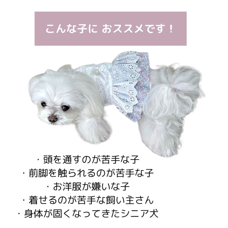 バックオープン エプロンワンピース小花柄 | shubeans_petstyle STORE