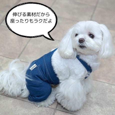 ストレッチデニムサロペットパンツ