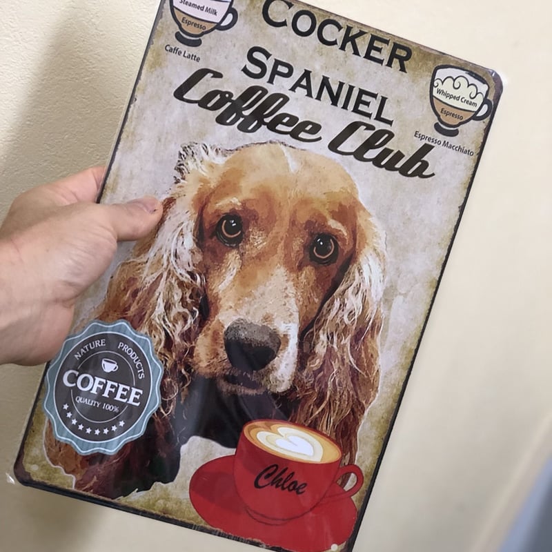 イングリッシュコッカースパニエルのメタルサインボード | chirol