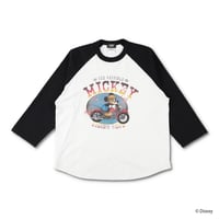 Mickey Collection / Raglan Sleeve T-shirt （White / Black）