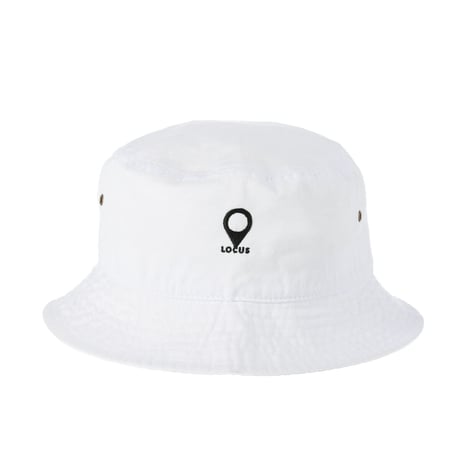 LOCUS Pinmark logo Bucket Hat （White）