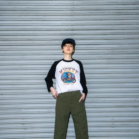 Mickey Collection / Raglan Sleeve T-shirt （White / Steam）