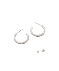 K18ホワイトゴールド パヴェ ピアス