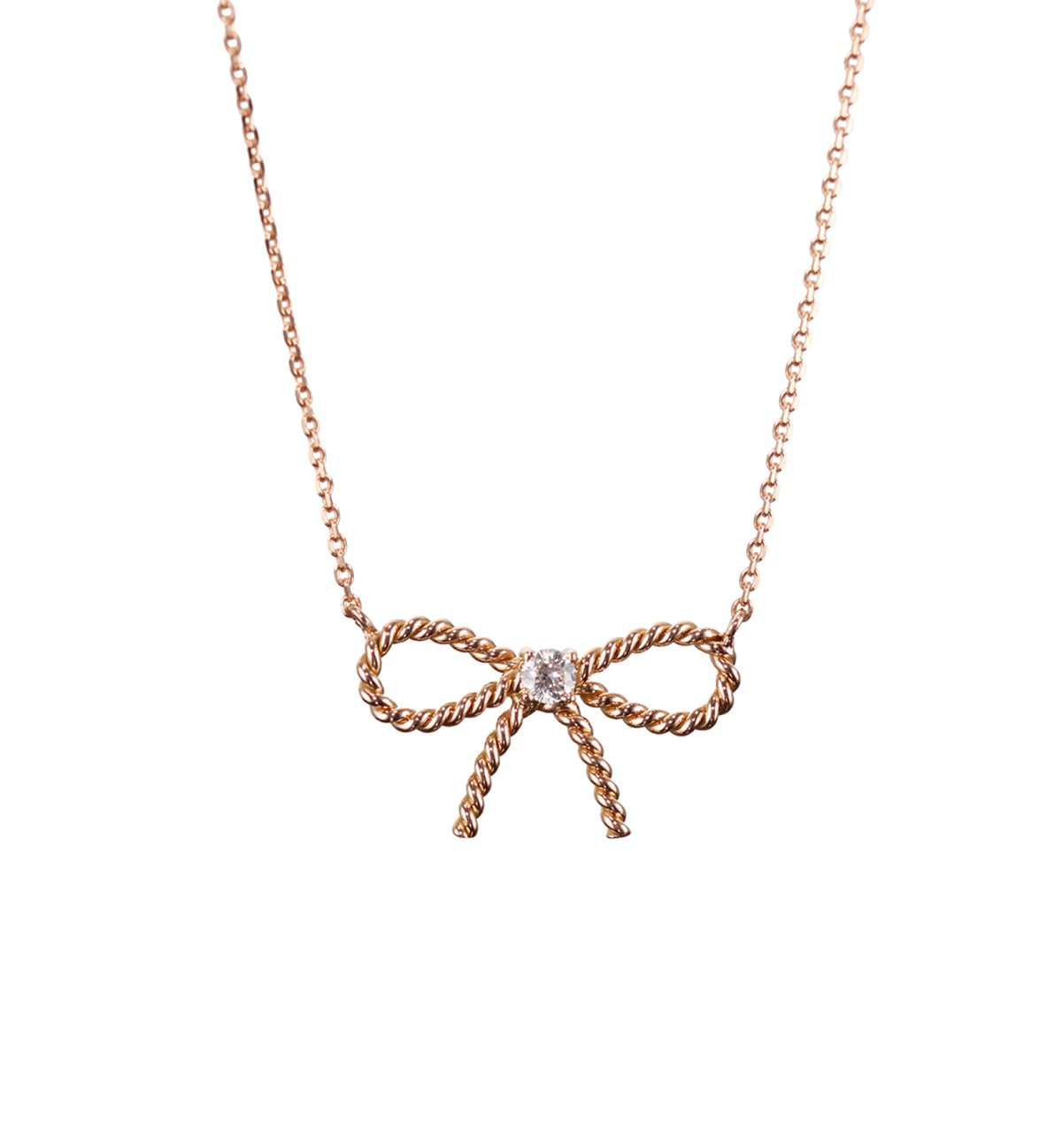 K18　ピーチ　ピンク　ゴールド　ダイヤモンド　リボン　ネックレス　新品　未使用 楽天市場】ダイヤモンド ネックレス K18 18金 ゴールド リボン ピンク