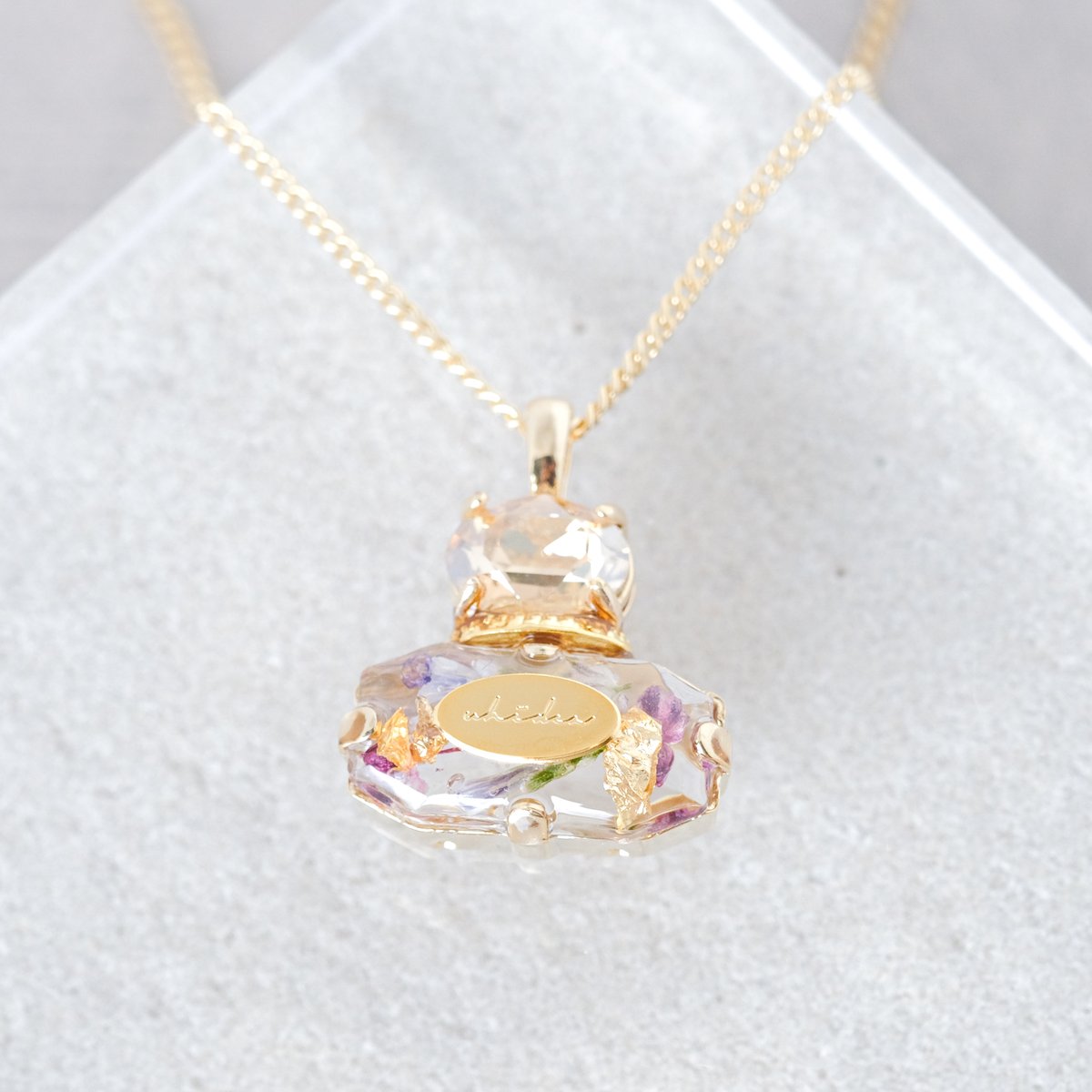 香水瓶ネックレス/ナチュラル | uhidea online shop 香水瓶ネックレス/ナチュラル | uhidea online shop