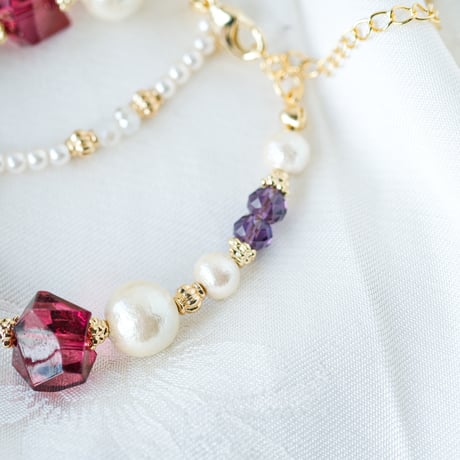 アメジストパープル｜重ね付けブレスレット