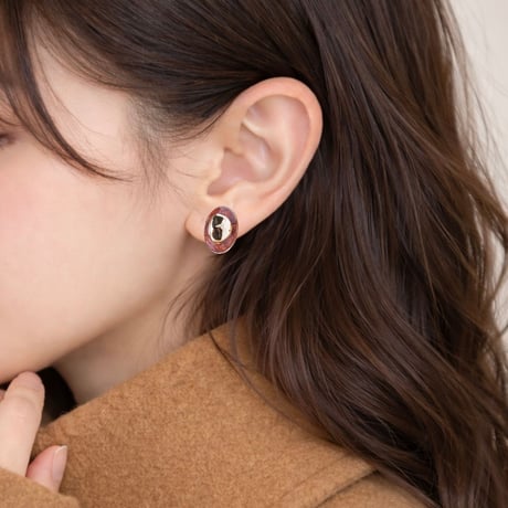 ニュアンス楕円｜ベージュ×ブラウン