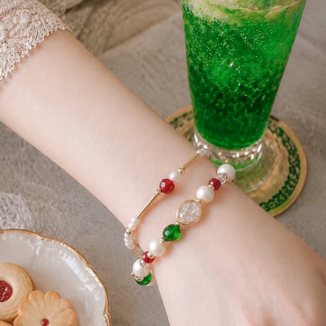 レトロ喫茶メロンソーダ｜重ね付けブレスレット