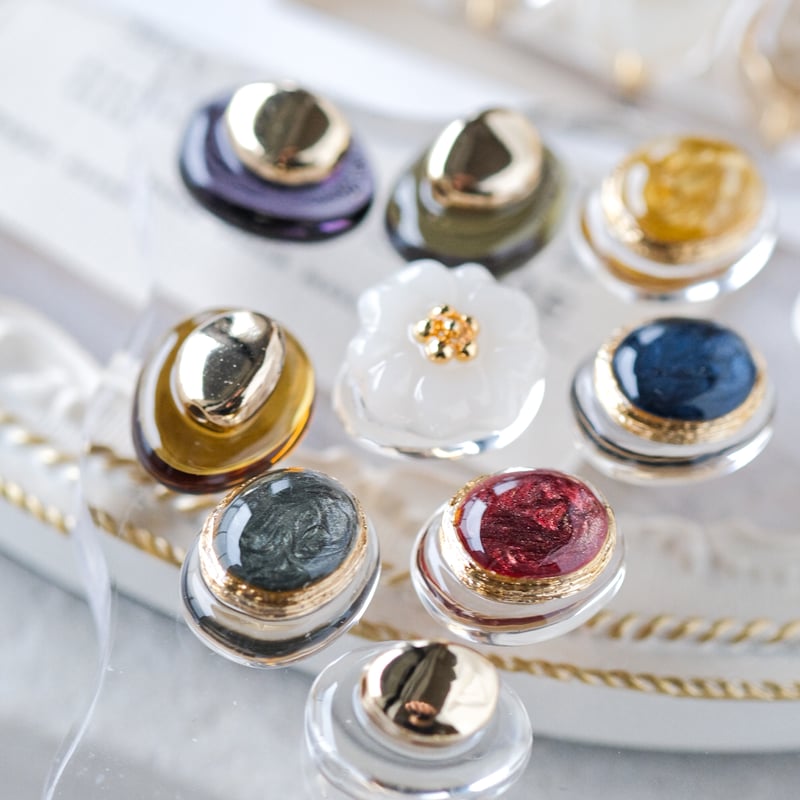 お花と宝石/オリーブグリーン | uhidea online shop