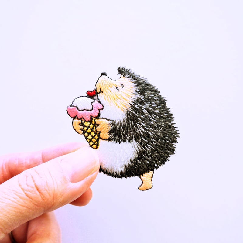 アイロンワッペン【ハリネズミ アイス】アメリカ | humming bird横浜