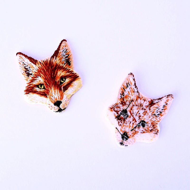 アイロンワッペン【キツネ 狐ヘッド】アメリカ | humming bird横浜