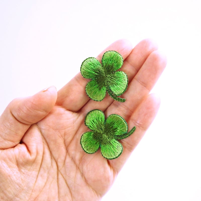 アイロンワッペン【四葉クローバー 2枚セット】アメリカ | humming