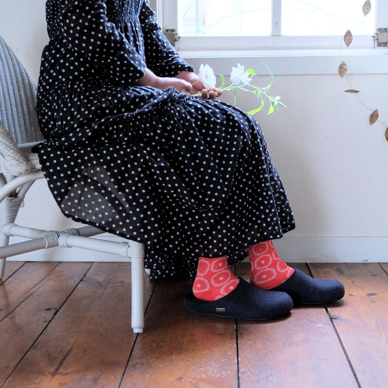 HAFLINGER甲高幅広コルクソールスリッパ 7110【チャコール】 | humming