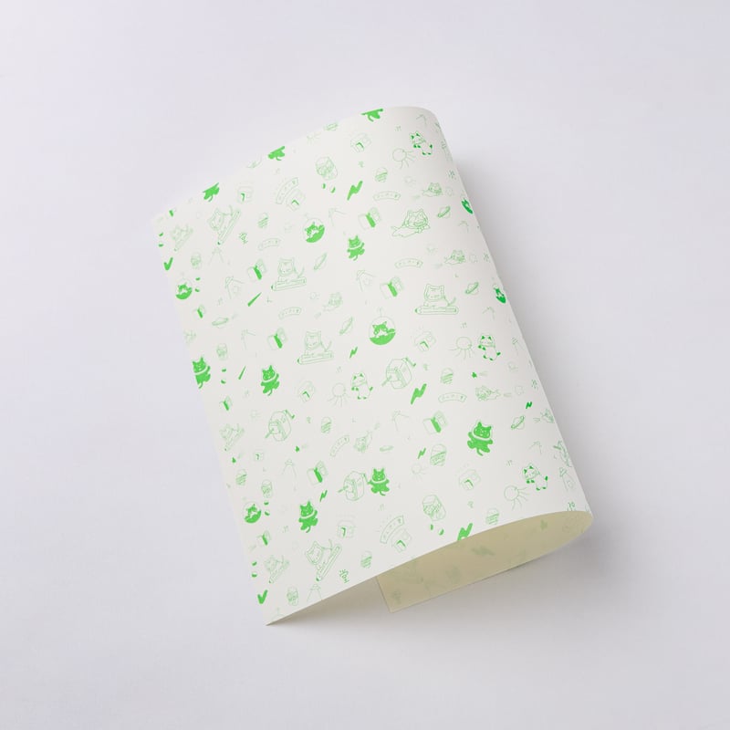 ぷんぷく堂/アップサイクル【グリーン/ネオンカラーA4デザインペーパー  