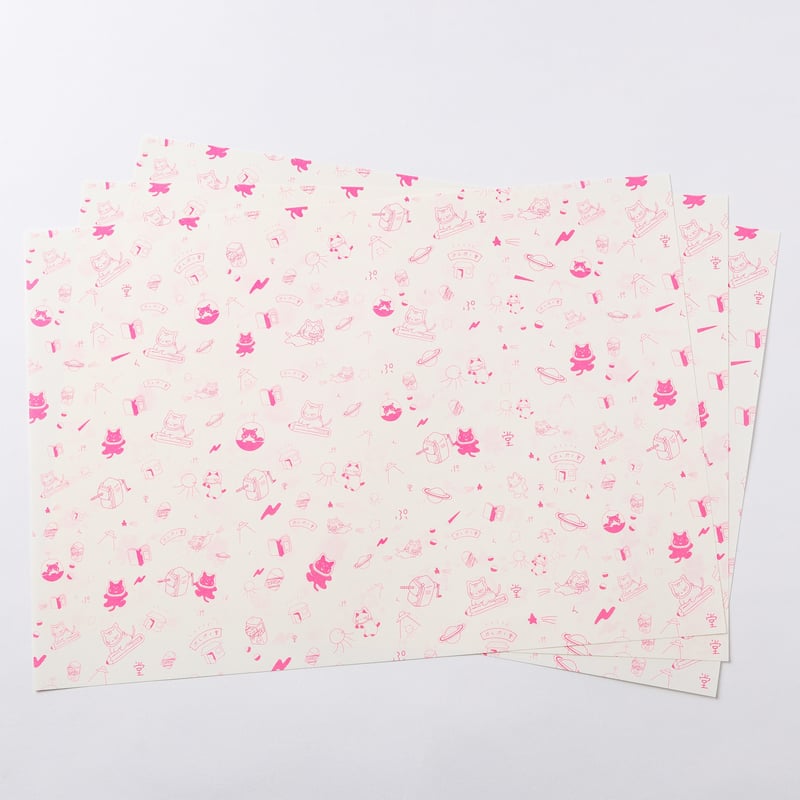 ぷんぷく堂/アップサイクル【ピンク/ネオンカラーA4デザインペーパー  