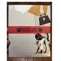黒ねこ意匠レターセットBLACKROBIN （BAG）表現社