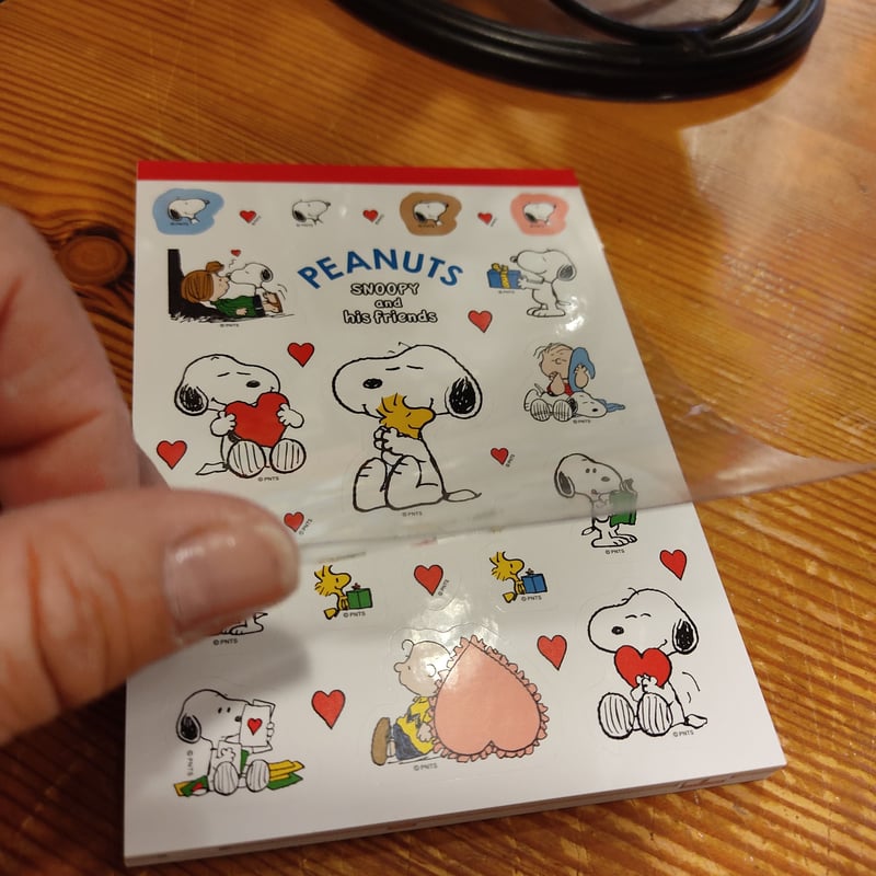 スヌーピーメモパッド（ホワイト） PS21-2 スクエア | ぷんぷく堂