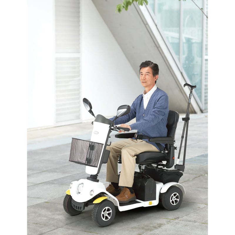 購入】安定走行なら！四輪型 ハンドル形電動車いす S747(380239000
