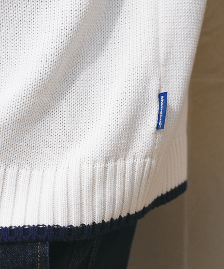 【Ivory×Navy】polo knit