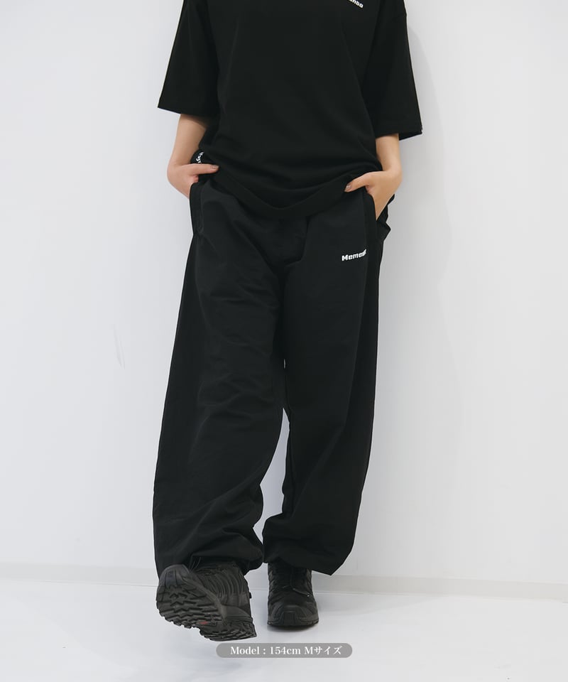 Black】nylon track Pants | Memento