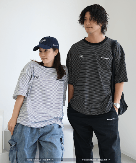 【Black】裾ドローコード border tee