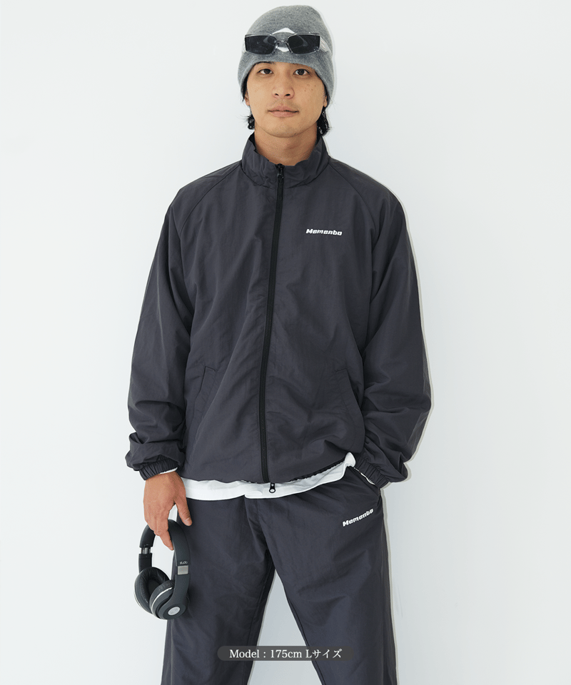Charcoal】nylon track jacket | Memento