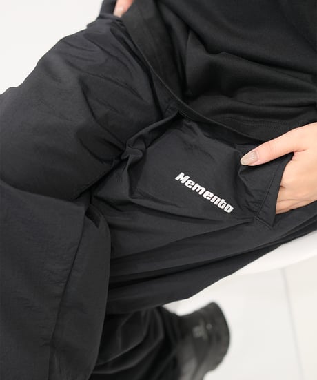 【Black】nylon track pants