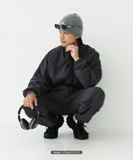 【Charcoal】nylon track jacket