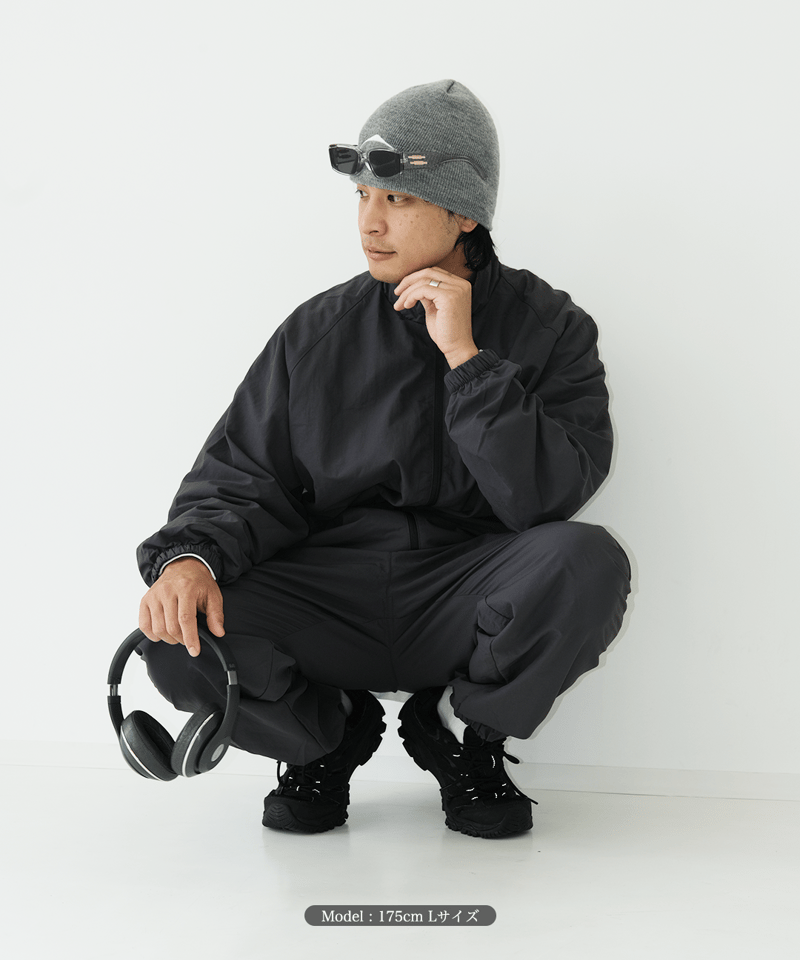 memento ナイロン セットアップ　 Charcoal サイズM Charcoal】nylon track jacket | Memento