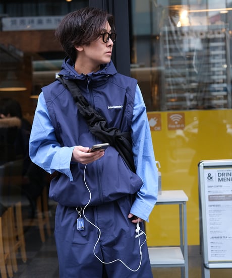 【Navy】撥水加工＆2WAY Nylon Jacket