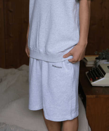 【Gray】 sweat short pants