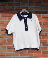 【Ivory×Navy】polo knit