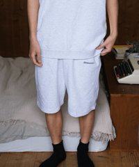 【Gray】 sweat short pants
