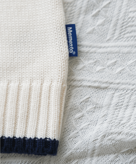 【Ivory×Navy】polo knit