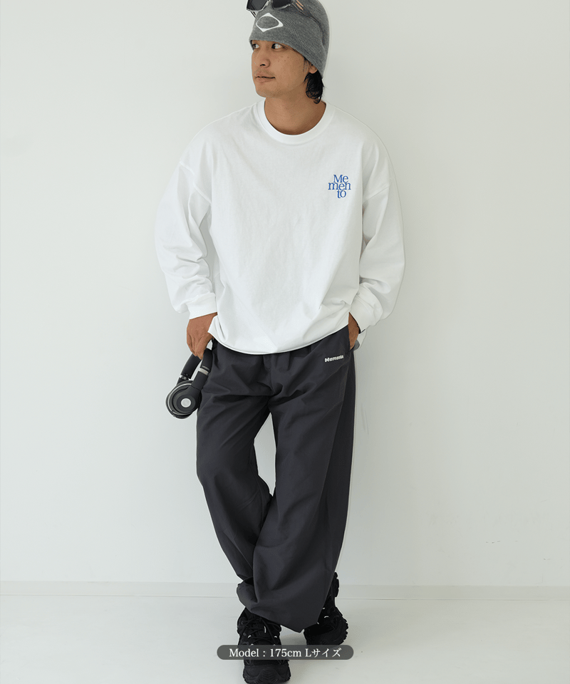 Charcoal】nylon track pants | Memento