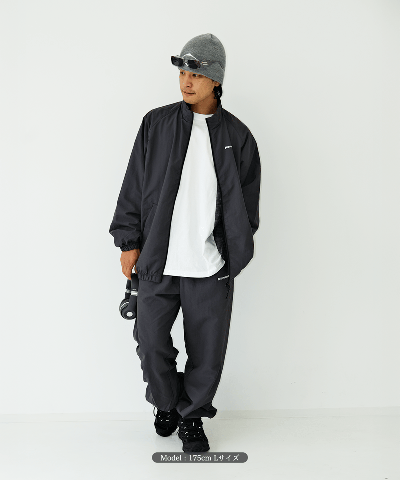 Charcoal】nylon track jacket | Memento