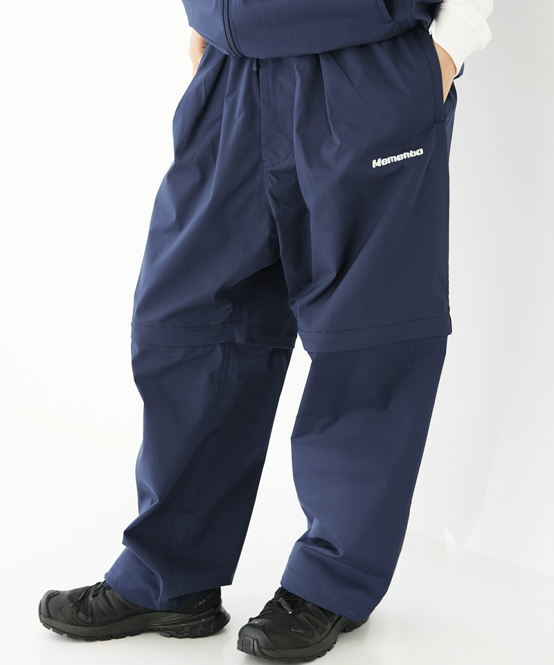 パンツ m.u Bicolor Nylon PANT Navy】撥水加工＆2WAY Nylon Pants | Memento
