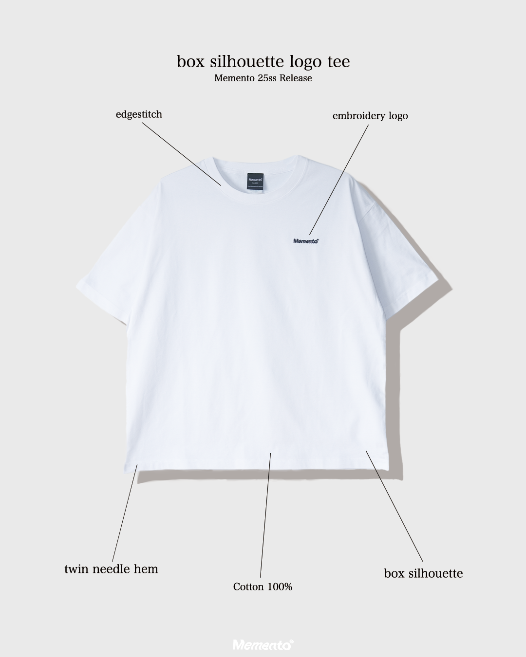 White】logo tee | Memento