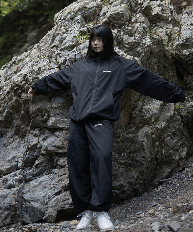Black】nylon track jacket | Memento