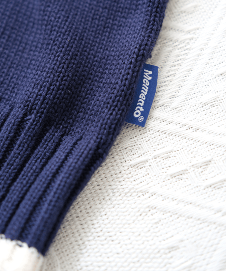 【Navy×Ivory】polo knit